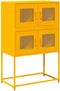 vidaXL - Hoge - kast - 68x39x107 - cm - staal - mosterdgeel