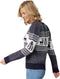dressforfun Winterwonderland - Kersttrui - Hertenmotief - Blauw-Wit (L)