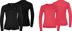 ODLO Suw Top Crew Thermoset Active Warm - Baselayer - Vochtregulerend - Zwart-Oranje (2 stuks)