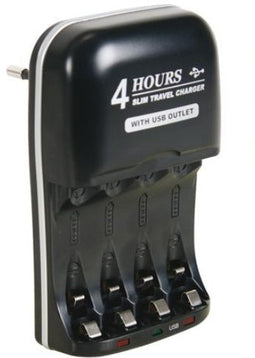 Velleman VLE2 - Snellader voor NiMH AA/AAA - USB-uitgang - Zwart