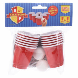 Mini Bierpongspel - 14 delig - 12 cups - 2 pingpongballen