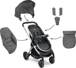 Chicco Urban - Combi Kinderwagen - Lichtgewicht aluminium frame en omkeerbaar zitje - Antraciet