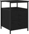 vidaXL - Nachtkastje - Zwart - Eiken - 44x45x60 - cm - Engineered - Wood - en - Staal