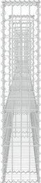 vidaXL - Schanskorf - U-vormig - met - 8 - palen - 860x20x100 - cm - ijzer
