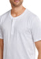 Schiesser M&R - Heren Pyjamashirt - Korte mouw R-Hals knoopsluiting - Wit - Maat XXL