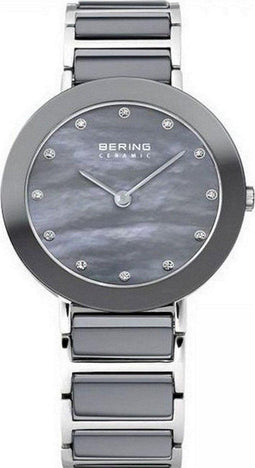 BERING 11429-789 - Polshorloge - Saffierglas Swarovski elementen - Zilverkleurig - Ø 29 mm