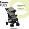 Lionelo Emma Plus - Buggy - 5-punts gordel - Rugleuningverstelling tot ligpositie - Grey Dove