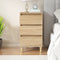 vidaXL - Nachtkastje - 40x35x70 - cm - bewerkt - hout - sonoma - eikenkleurig