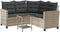 vidaXL - Tuinbank - met - tafel - en - kussens - L-vormig - poly - rattan - lichtgrijs