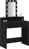 vidaXL - Zwarte - Eiken - Kaptafel - met - LED - Verlichting - - - 79x41x140 - cm