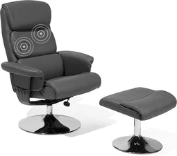 Relaxfauteuil LEGEND met voetenbank Kunstleer Grijs