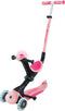 Globber Go Up Deluxe - Meegroeistep - 3-in-1 met zitje - Lichtgevende wielen - Pastel Pink
