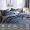 omkeerbare 1 persoons blauw/grijs dekbedovertrekset 135-200 cm van microvezel met ritssluiting met 2 kussenslopen 80 x 80 cm
