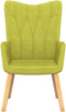 vidaXL Relaxstoel met voetenbank stof groen