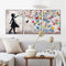 Framed Poster Balloon Girl Bright - 3-delige set - 70x50 cm - Zwart (3 stuks)