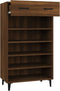 vidaXL - Schoenenkast - 60x35x105 - cm - bewerkt - hout - bruin - eikenkleur