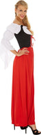 Dressforfun Dirndl Resi - Dameskostuum met schoudervrije blouse - Lange rok en vetersluiting - Rood