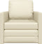 vidaXL - Vloer - Sofa - Bed - 2-in-1 - Crème - 74x77x81 - cm - Faux - Leer