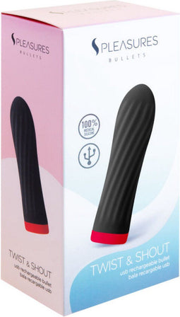 Kogel Vibrator S Pleasures Zwart (8,5 x 2,5 cm)