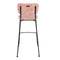 Zuiver Benson Barkruk - Zithoogte 75 Cm - Set Van 2 - Stof Roze - Zwart Metalen Frame