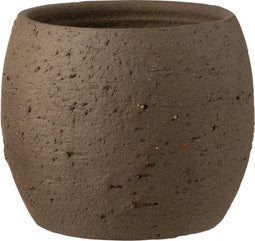 J-Line bloempot Enya - keramiek - bruin - medium - Ø 20 cm