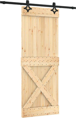 vidaXL - Schuifdeur - met - beslag - 80x210 - cm - massief - grenenhout