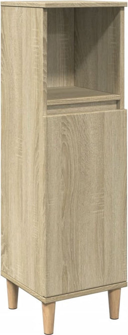 vidaXL - Badkamerkast - 30x30x100 - cm - bewerkt - hout - sonoma - eikenkleurig