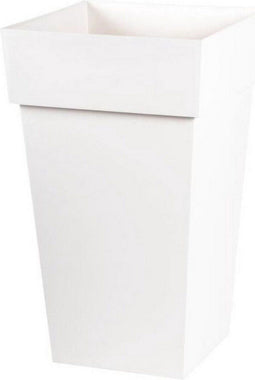 Bloempot Eda Tuscan Vierkant Wit Polypropyleen (39 X 39 X 65 Cm)