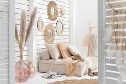 J-Line Plaid effen - katoen - roze - 200 x 150 cm - woonaccessoires