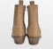 PS Poelman Nolia - Dames Leren Western Enkellaarzen - Ritssluiting 4 cm hak - Cappuccino Beige - Maat 40