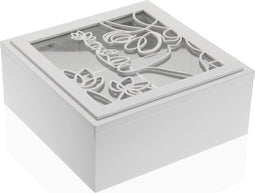 Decoratieve Doos Versa Hout MDF 20 x 8 x 20 cm