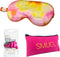 SMUG Slaapmasker met Roze Oordopjes en Opbergzakje - 100% Verduisterend - Verstelbaar Oogmasker in Satijn - Orange Tye Dye