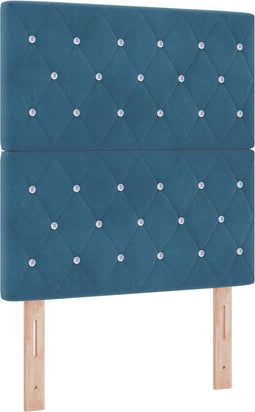 vidaXL - Hoofdbord - met - Kristalknoppen - Donkerblauw - 80 - cm - Fluweel