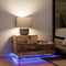vidaXL - Nachtkastje - met - LED-verlichting - Oude - Hout - 100x36x49 - cm