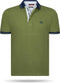 Pierre Cardin - Herenpolo SS Navy Tipped Polo - Groen - Maat L