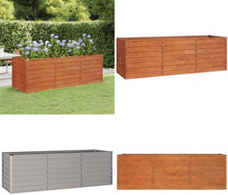 vidaXL - Plantenbak - verhoogd - 240x80x77 cm - cortenstaal - roestig