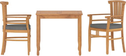 vidaXL - 3-delige - Tuinset - massief - teakhout
