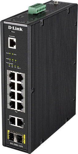D-Link DIS-200G-12PS - Managed Switch - 10x 1Gbps PoE - 240W