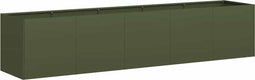 vidaXL - Plantenbak - 200x40x40 - cm - koudgewalst - staal - olijfgroen