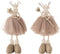 J-Line figuur Rendier Ster/Hart Staand - textiel - beige - 2 stuks