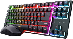 Trust GXT 832 Thado - Draadloos Gaming Toetsenbord en Muis Set - TKL met RGB Verlichting - Zwart