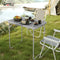 Woltu Campingtafel CPT8135gr - Opvouwbare Reistafel met Handvat - Aluminium en MDF - Grijs - 70 x 50