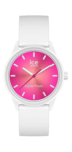 Ice-Watch - Ice Solar Power Coral Reef - Montre Blanche pour Femme avec Bracelet en Silicone - 019031 (Small)