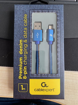 8-Pin kabel Denim Blue Jeans 1 meter