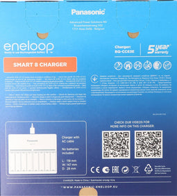 8-weg Panasonic snellader en 8 stuks eneloop Mignon AA BK-3MCC