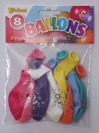 8 x Cijferballonnen nr. 1