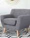 MOTALA - Chesterfield fauteuil - Grijs - Polyester