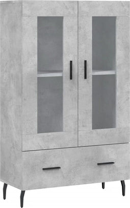 vidaXL - Hoge - kast - 69,5x31x115 - cm - bewerkt - hout - betongrijs