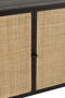 J-Line Molly Rotan kast - 2 deuren - hout - zwart - woonaccessoires