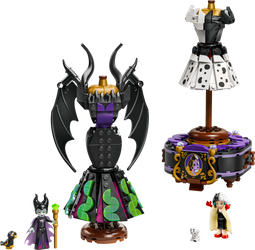 LEGO Disney 43262 - De jurken van Maleficent en Cruella De Vil - 2 minipoppetjes en displaystandaard